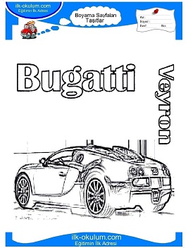 Çocuklar İçin Bugatti Boyama Sayfaları 